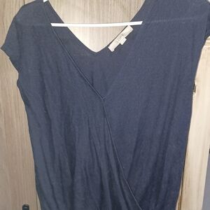 LOFT Women's Charcoal Wrap V-Neck Tee